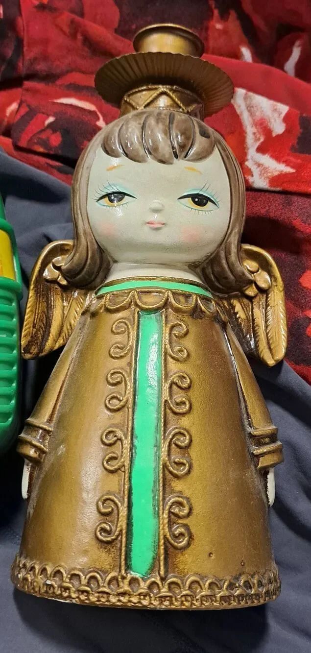 Vintage 60's Dickson Angel Paper Mache Candle Holder Mid-century Japan angel